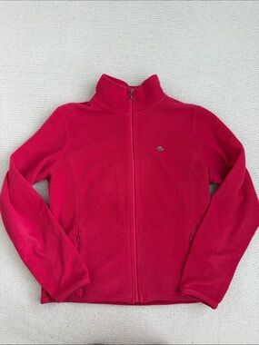 Lacoste Full Zip Fleece Jacket Hot Pink Size 42 (Medium)
